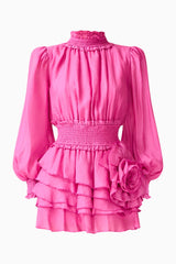 Rosera Long Sleeve Playsuit in Pink