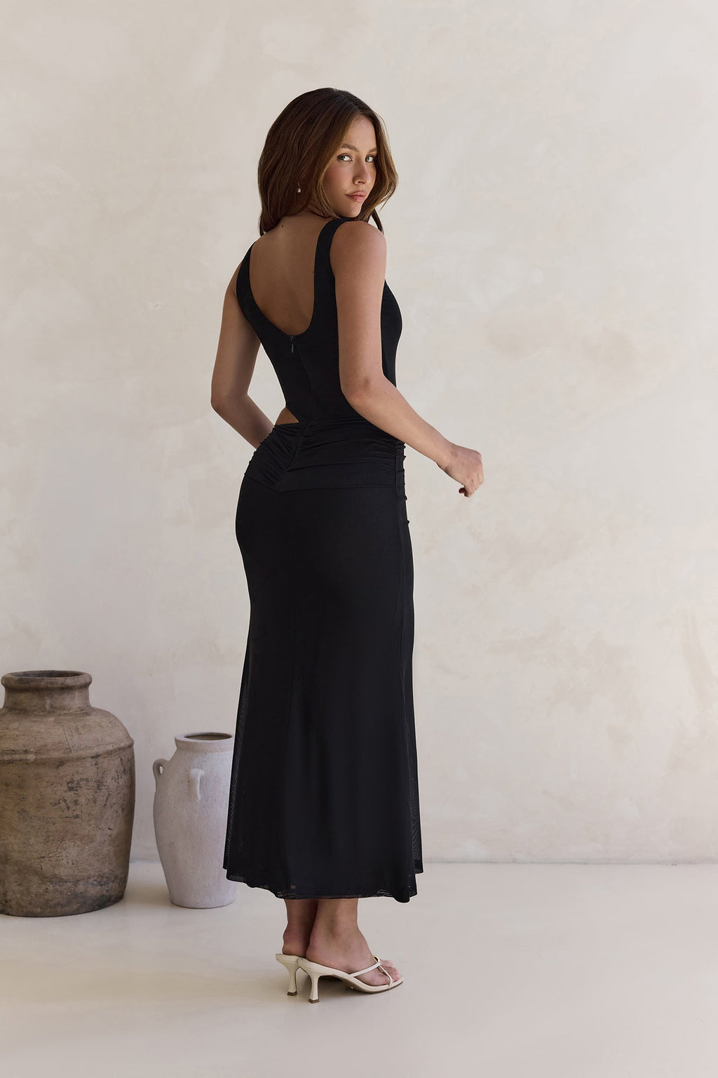 Over And Over Mesh Maxi Dress Black