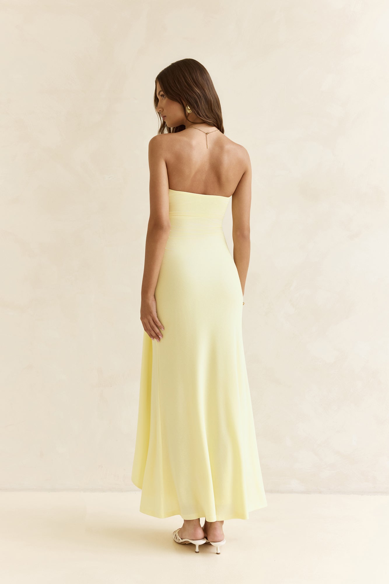 Follow You Strapless Maxi Dress Yellow