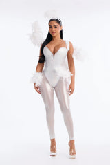 Heavenly Hottie 4 Piece Costume Set - White