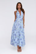 Doll Season Halter Maxi Dress Blue