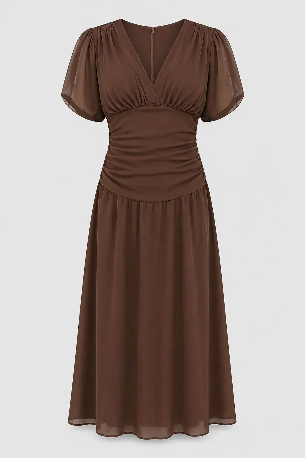Elegant Long Dress With V-Neck