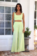 From The Sea Linen Crop Top Yellow
