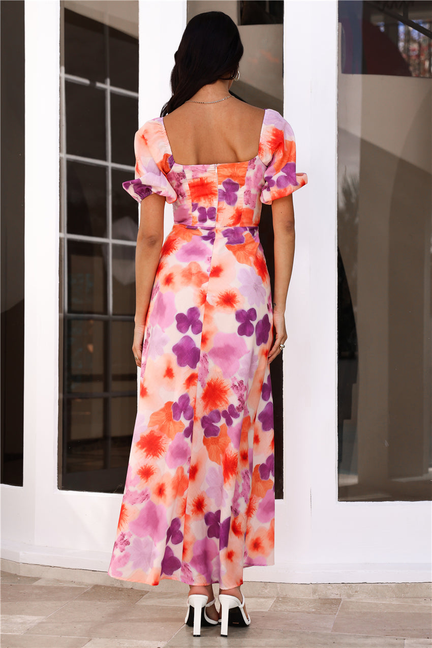 Loving Uniqueness Short Sleeve Maxi Dress Purple