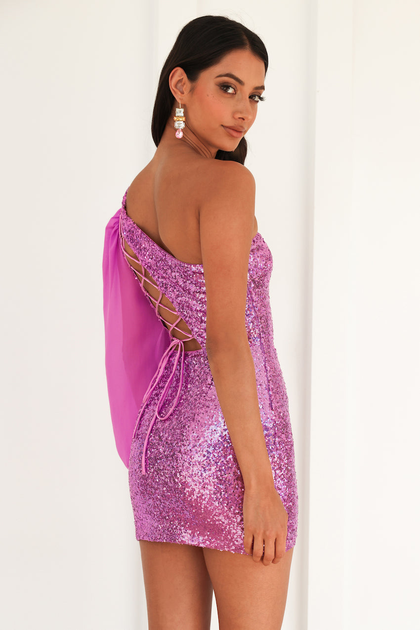Dancing Diva Sequin Mini Dress Lilac