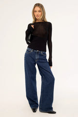 Luck & Trouble Kendall Long Sleeve Knit Top Black