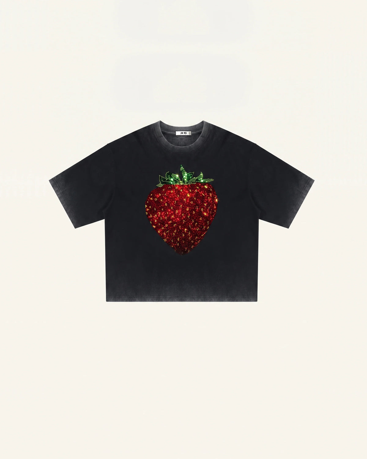 The Crystal Strawberry Graphic Tee - Faded Black