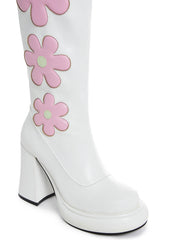 Groovy Shindig Platform Boots - White