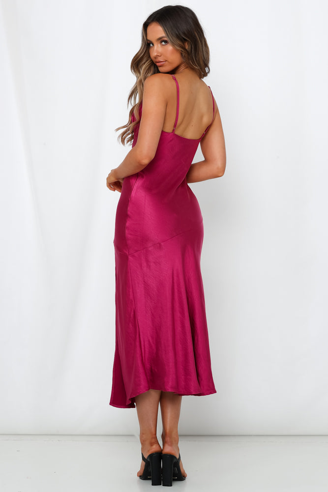 Asking For A Friend Midi Dress Fuchsia