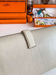 HM Jige Elan 29 Clutch In Bisque Beige Calfskin With Lizard Skin (25 days of production)