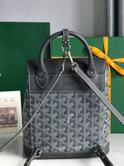 ALPIN MINI BACKPACK 21 IN GRAY LAMBSKIN AND GOYARDINE CANVAS
