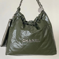 Chanel 25 Bag Dark Green Soft Calfskin