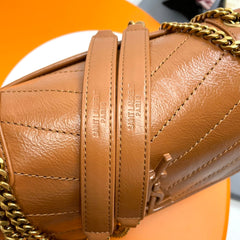Niki Baby Shoulder Bag 28cm Brown Glossy Leather 285478