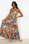 Blossom Garden Maxi Dress Orange