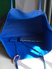 Goyard Anjou GM Bag 39cm Blue Calfskin Goyardine Canvas 290820