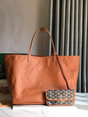 Goyard Anjou GM Bag 39cm Black Brown Calfskin Goyardine Canvas 290821