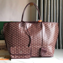 Goyard Anjou GM Bag 39cm Burgundy Calfskin Goyardine Canvas 290823
