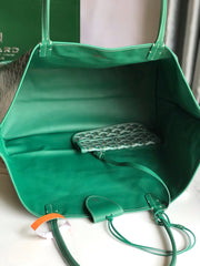 Goyard Anjou GM Bag 39cm Green Calfskin Goyardine Canvas 290825