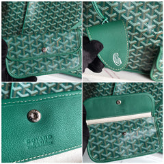 Goyard Anjou GM Bag 39cm Green Calfskin Goyardine Canvas 290825