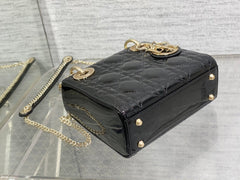 mini lady 17 black patent calfskin