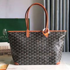 Goyard Artois Bag 30cm Black Tan Canvas & Calfskin