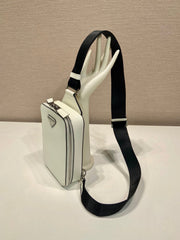 CHEST BAG 20 IN WHITE SAFFIANO LEATHER