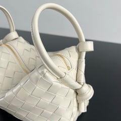 BV Loop Top Handle 19cm Cream Lambskin