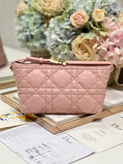 CD Medium Travel Nomad Clutch Pink Calfskin 336806