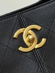 CC 25A Small Tote Bag 36cm Black Calfskin