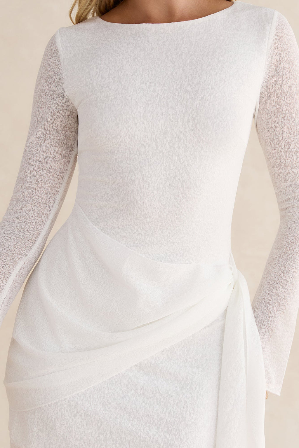 Lingering Look Long Sleeve Mini Dress White