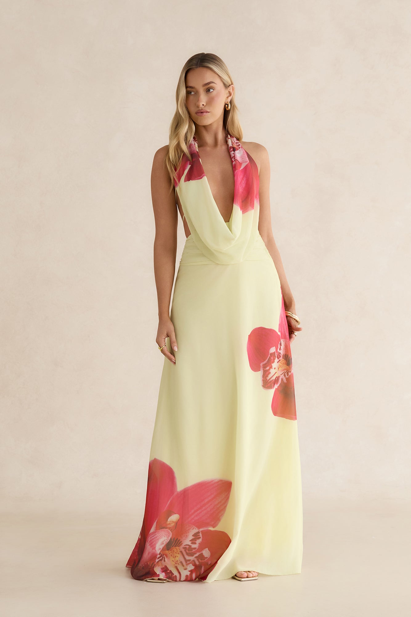 Orchid Oasis Maxi Dress Yellow