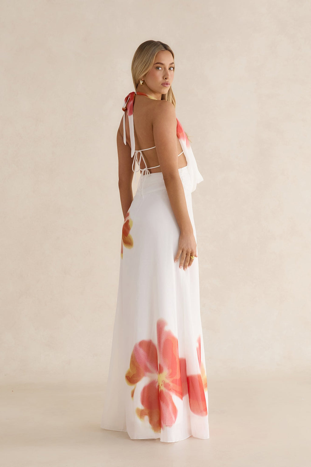 Orchid Oasis Maxi Dress White