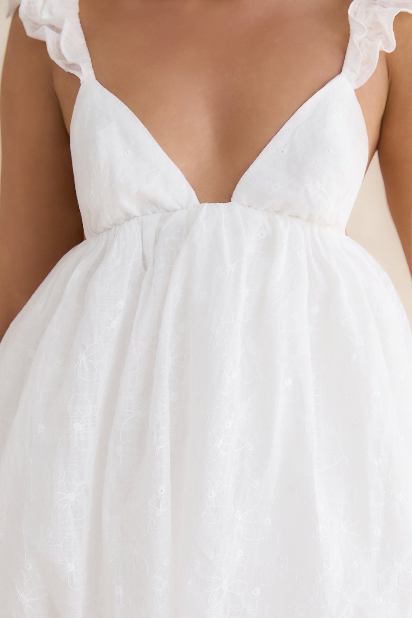 Rosette Mist Mini Dress White