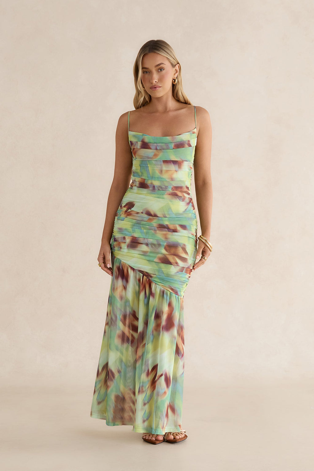 Botanica Mesh Maxi Dress Green