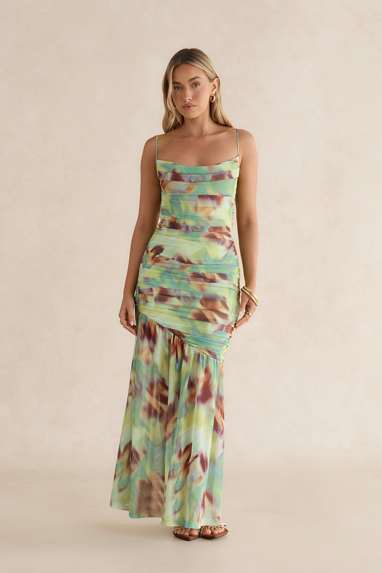 Botanica Mesh Maxi Dress Green