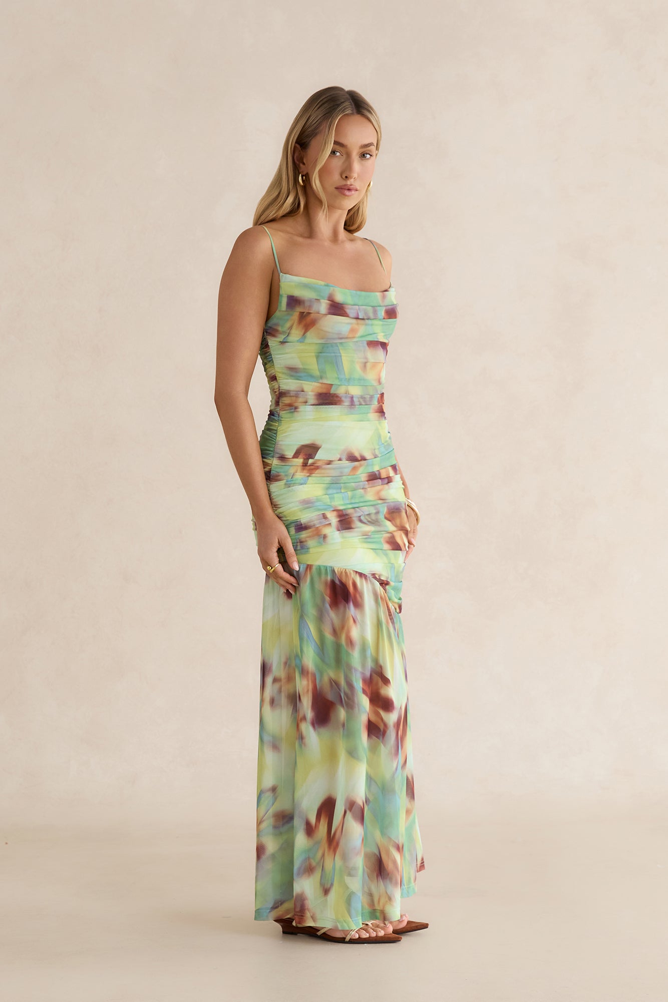 Botanica Mesh Maxi Dress Green