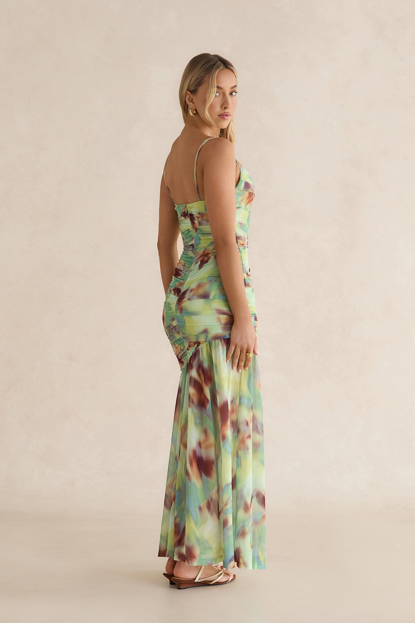 Botanica Mesh Maxi Dress Green