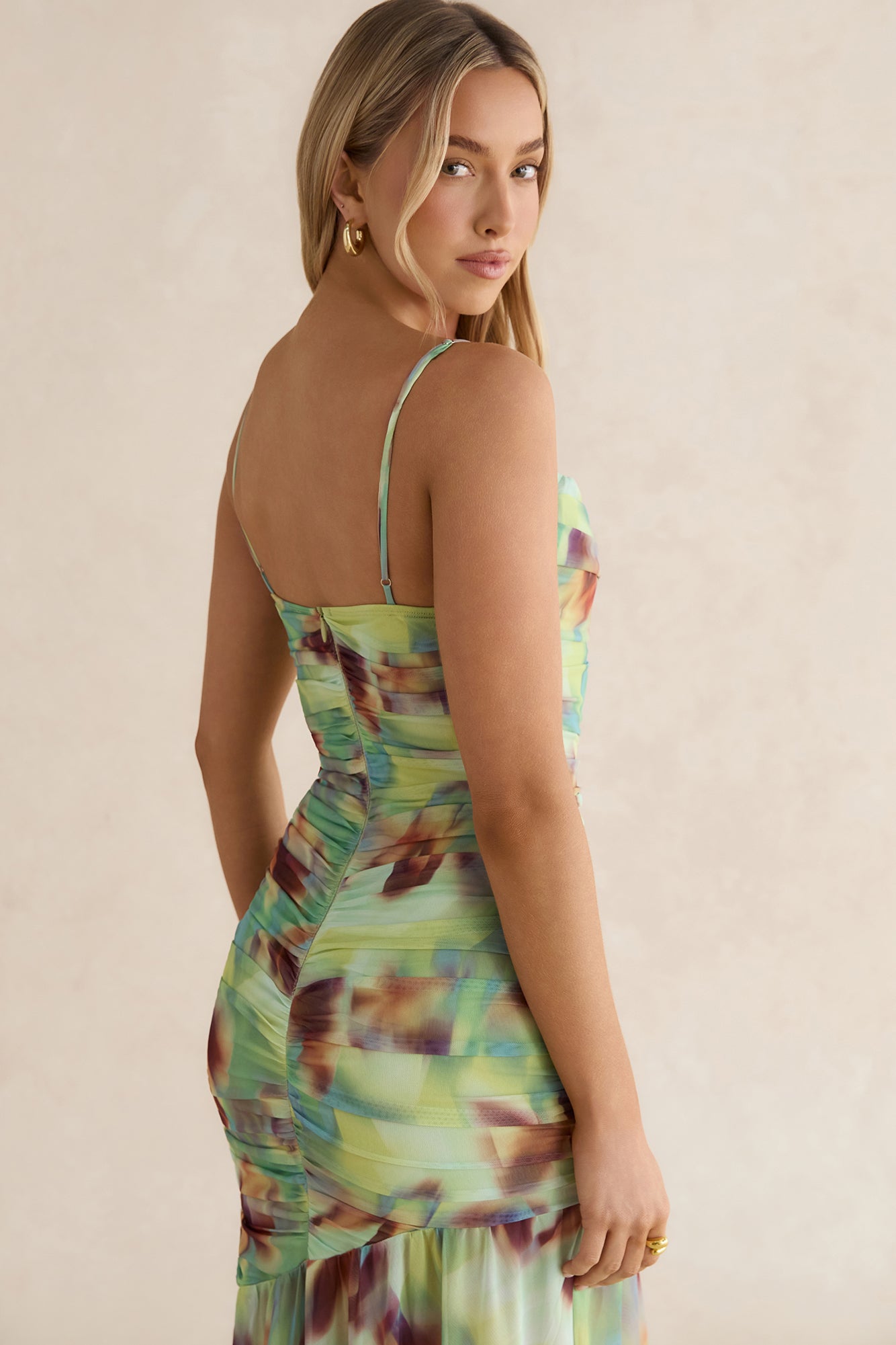 Botanica Mesh Maxi Dress Green