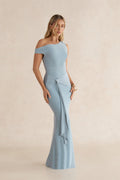 Hear The Stars Off Shoulder Maxi Dress Blue