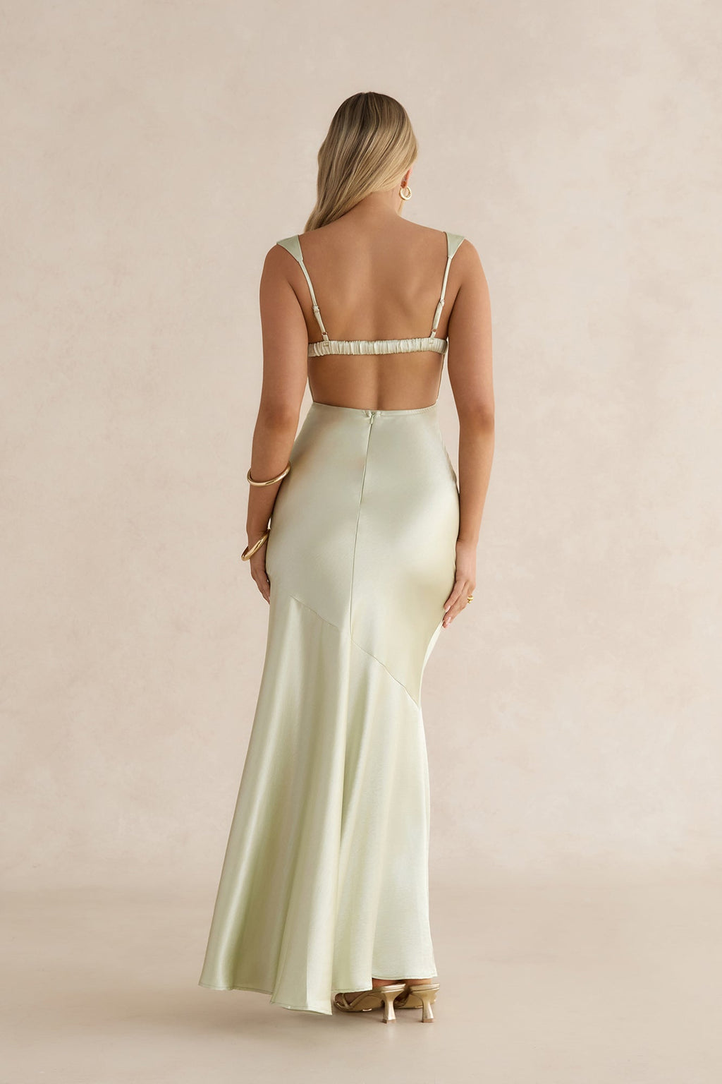 Wish From An Angel Satin Maxi Dress Sage
