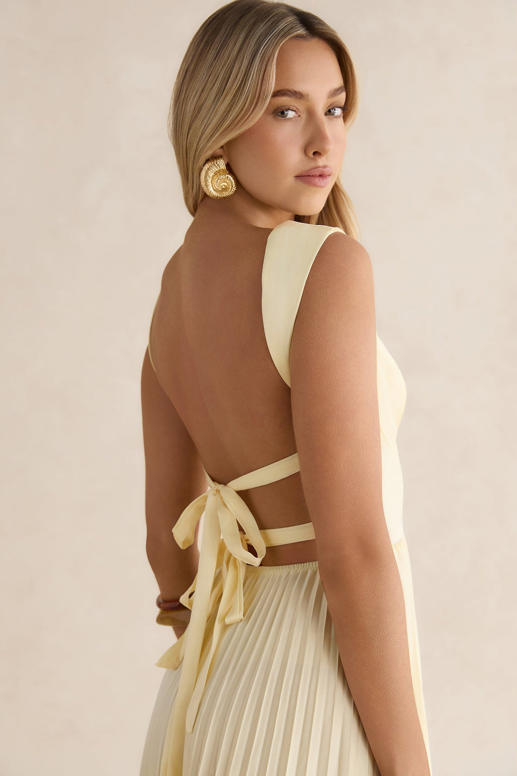 Song Of The Sky Plisse Maxi Dress Yellow