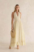 Sorbet Soiree Halter Maxi Dress Yellow