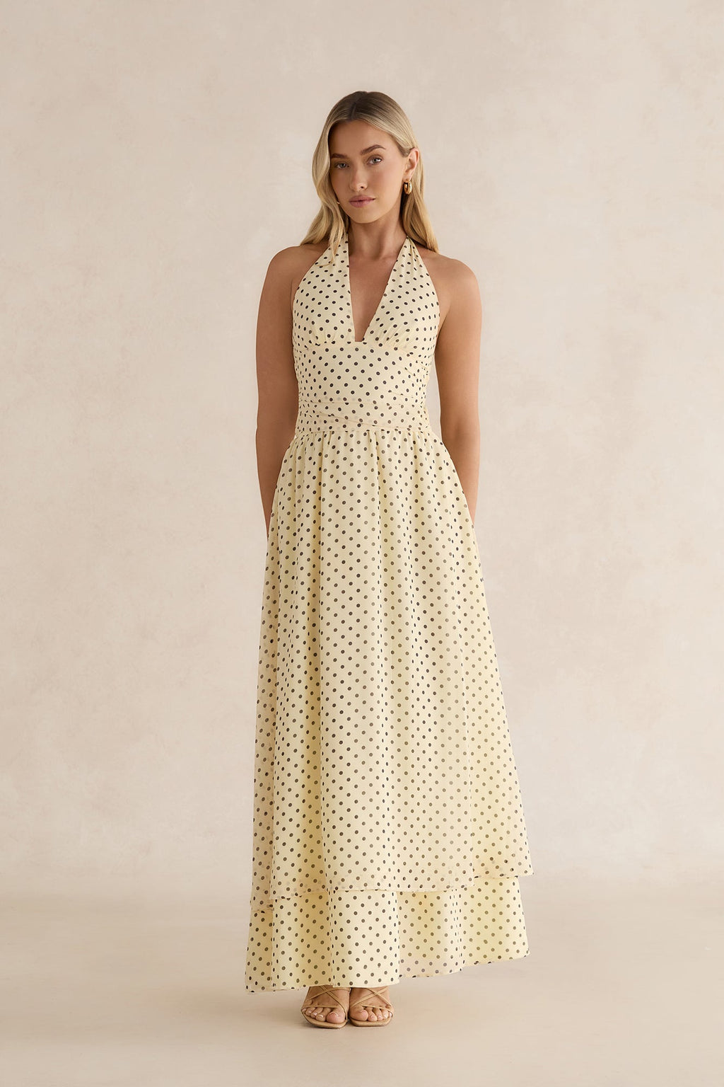 Sorbet Soiree Halter Maxi Dress Yellow