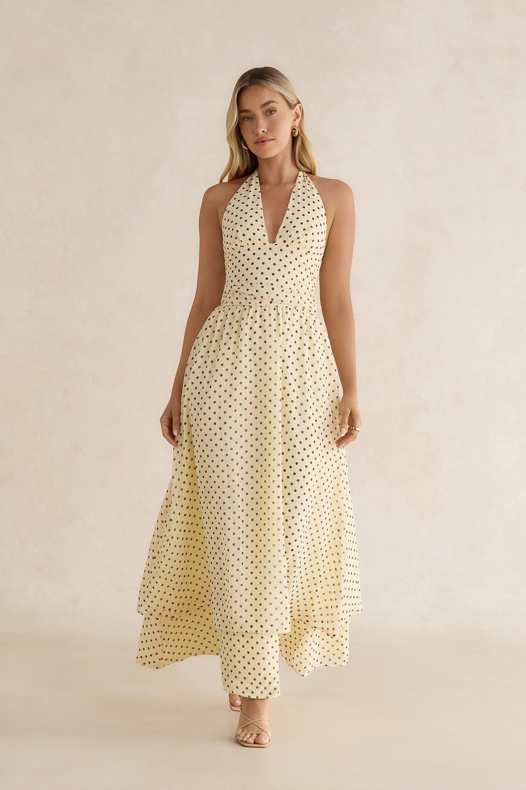 Sorbet Soiree Halter Maxi Dress Yellow
