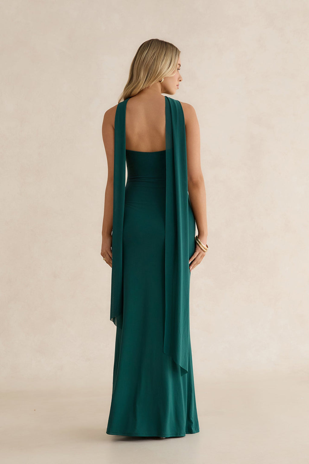 Day To Night Luxe Strapless Maxi Dress Green