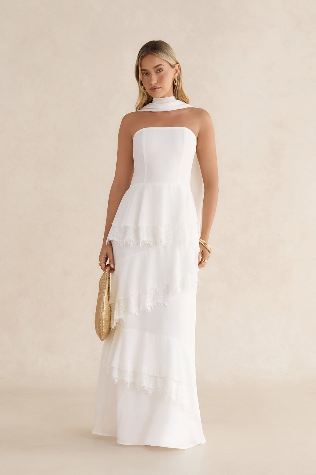 Tell Me Why Strapless Maxi Dress White
