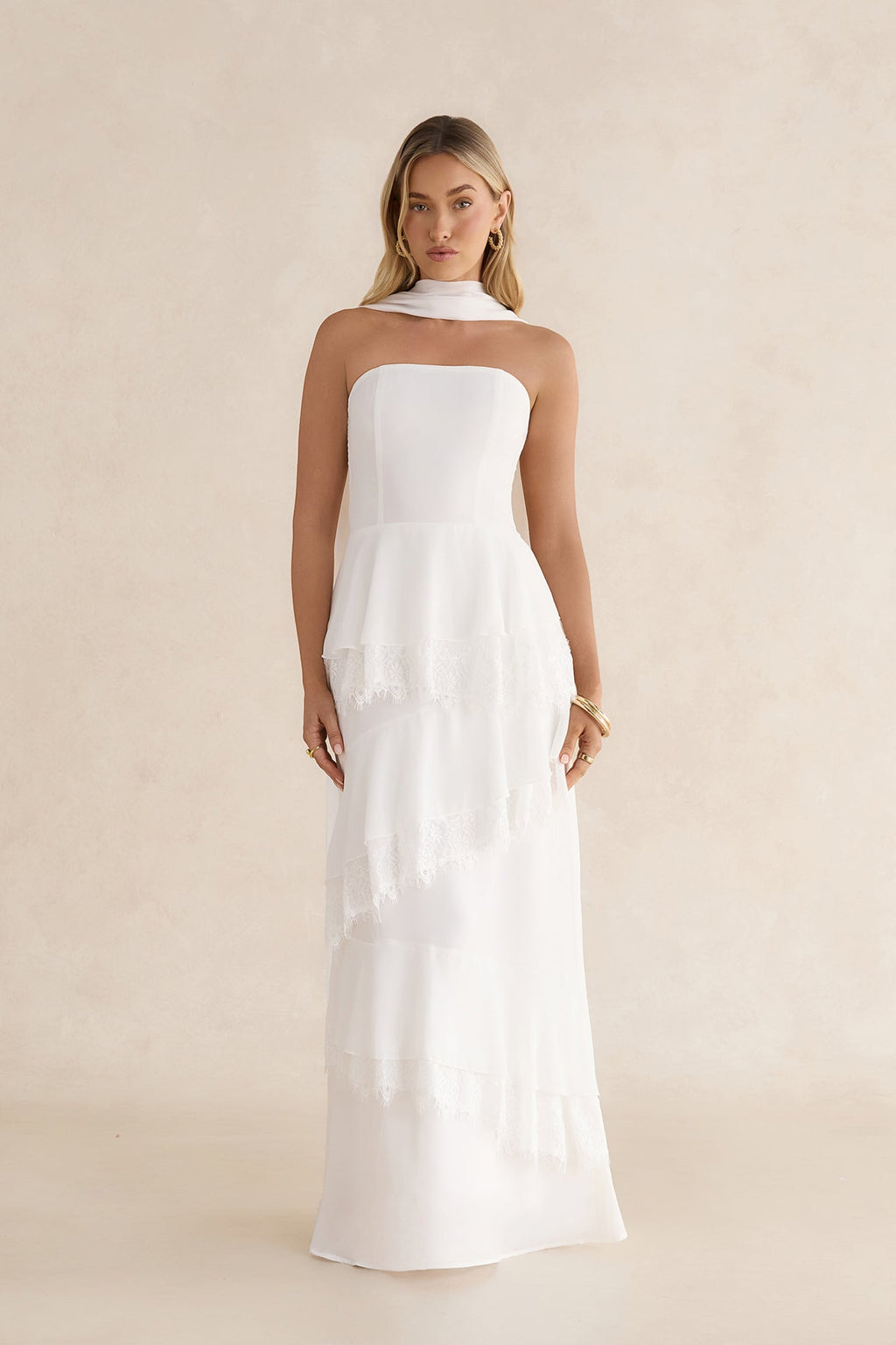 Tell Me Why Strapless Maxi Dress White
