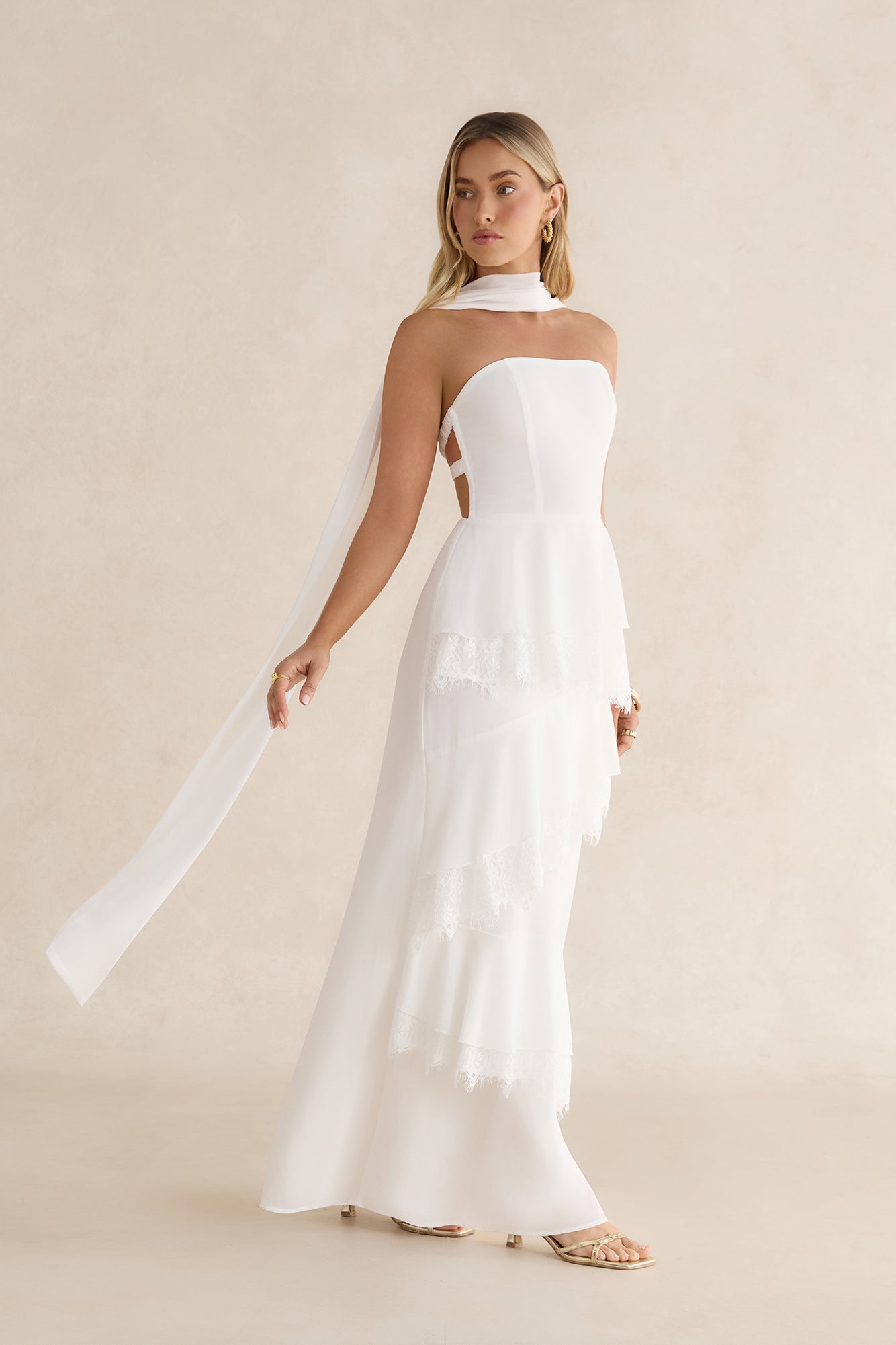 Tell Me Why Strapless Maxi Dress White