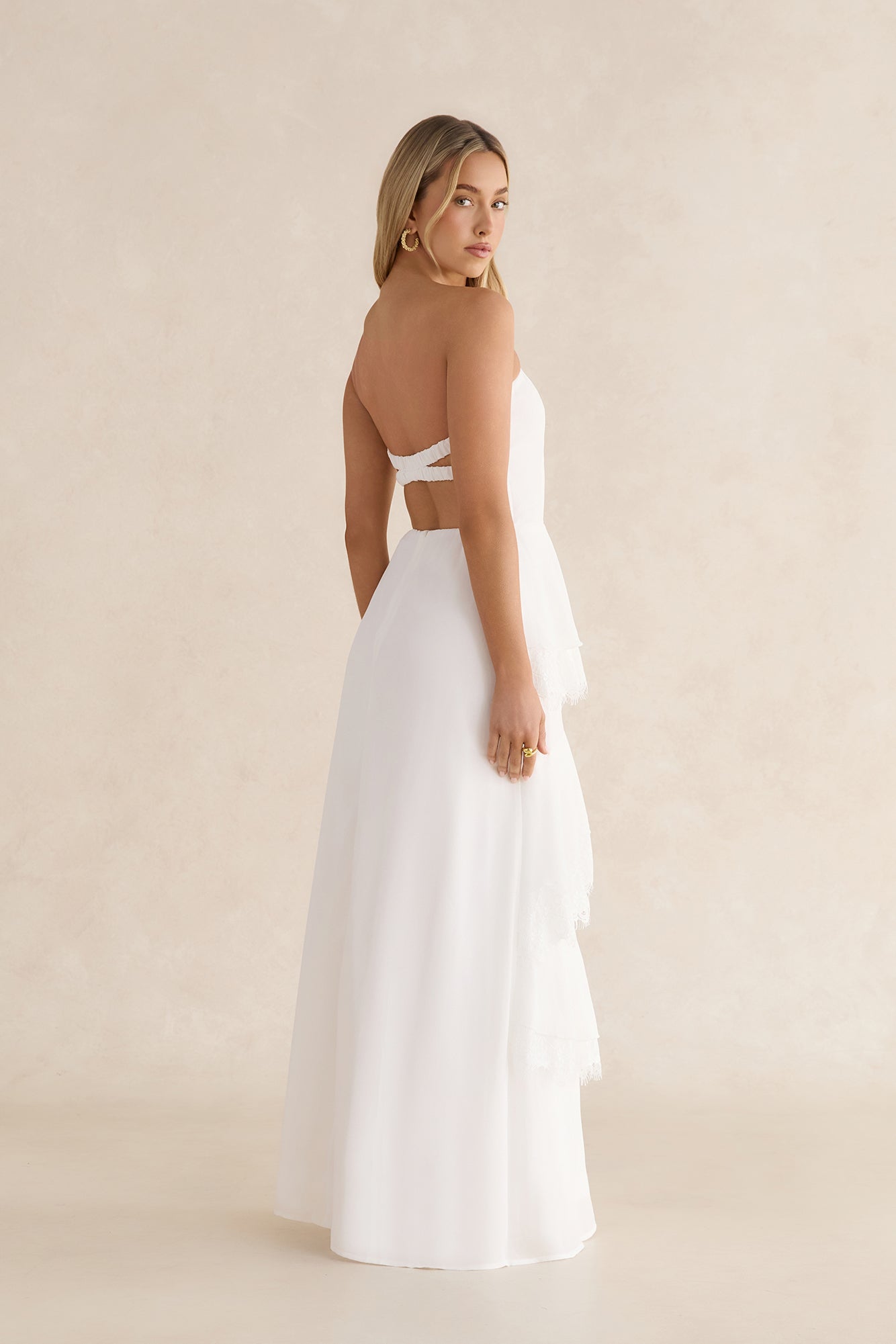 Tell Me Why Strapless Maxi Dress White