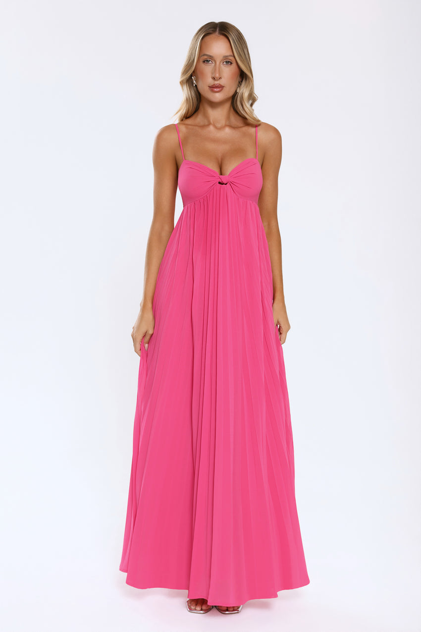 A Little Drama Strapless Maxi Dress Pink